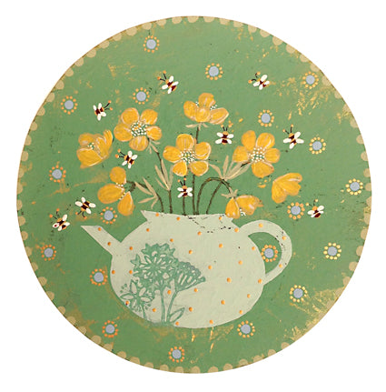 Buttercups and Bees Greetings Card