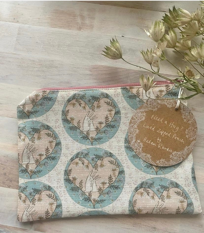 'Need a Hug?' lined zip pouch